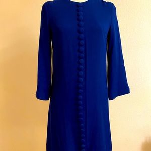 GOAT cobalt blue dress with buttons